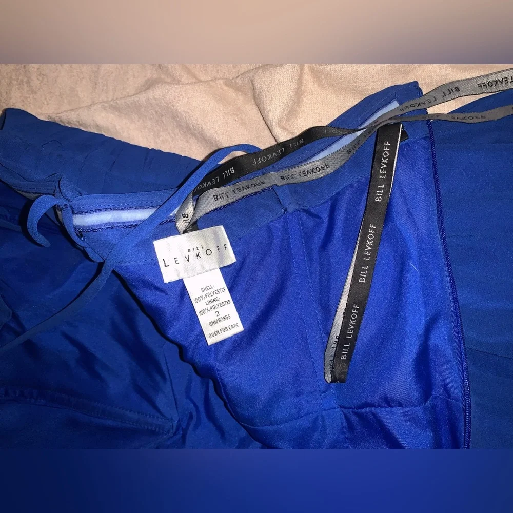 Elegant Long Deep Blue Bill Levkoff Dress - Picture 6 of 6